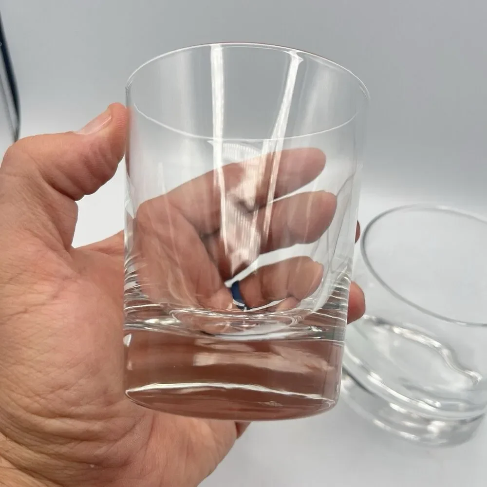 Pair Johnnie Walker Dandy Etched Lowball Glasses